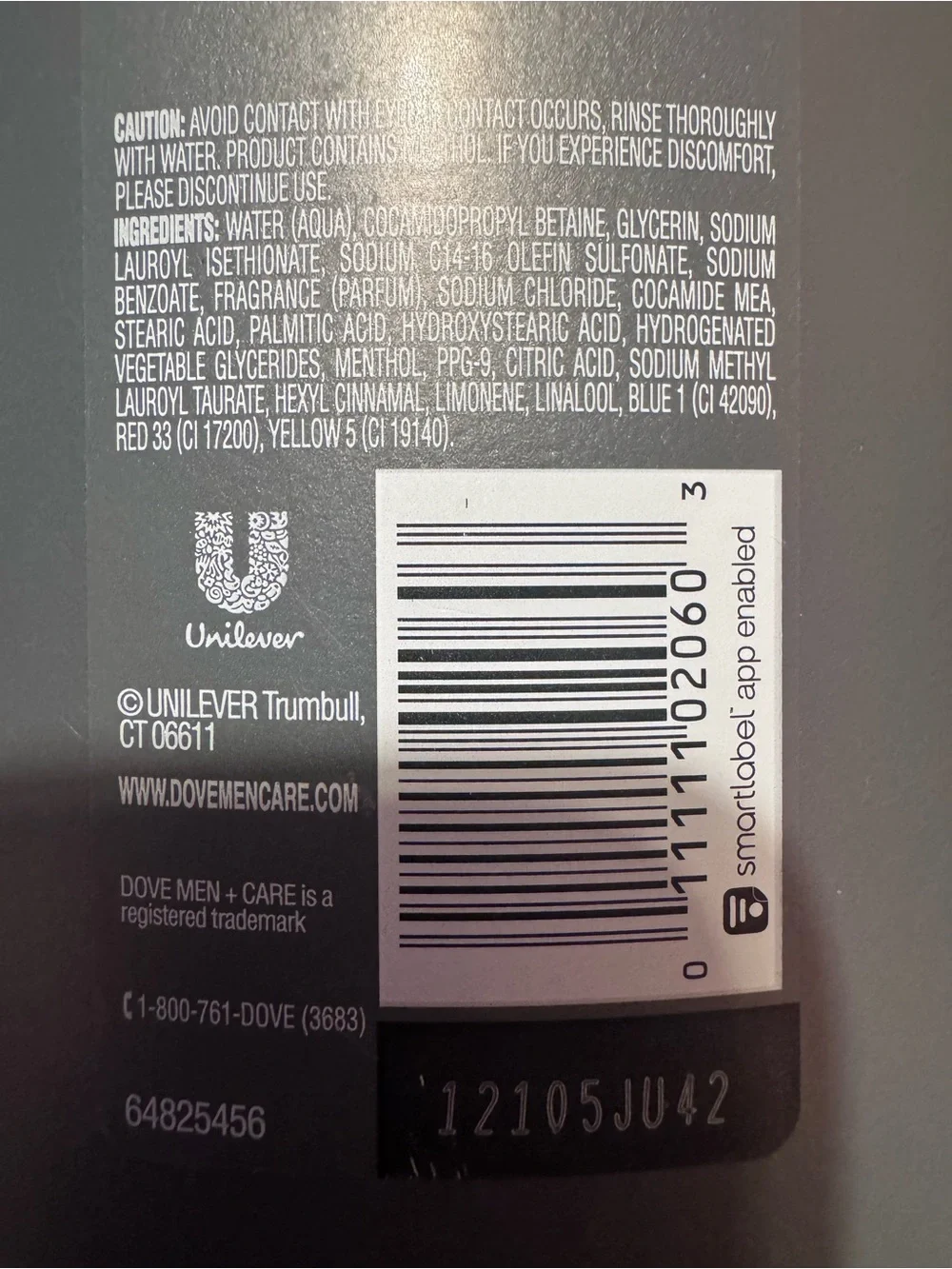 Dove Men+Care Extra Fresh Body & Face Wash — Gray with Green Label